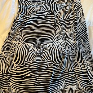 Merona Black and White A-Line Midi Skirt zebra print